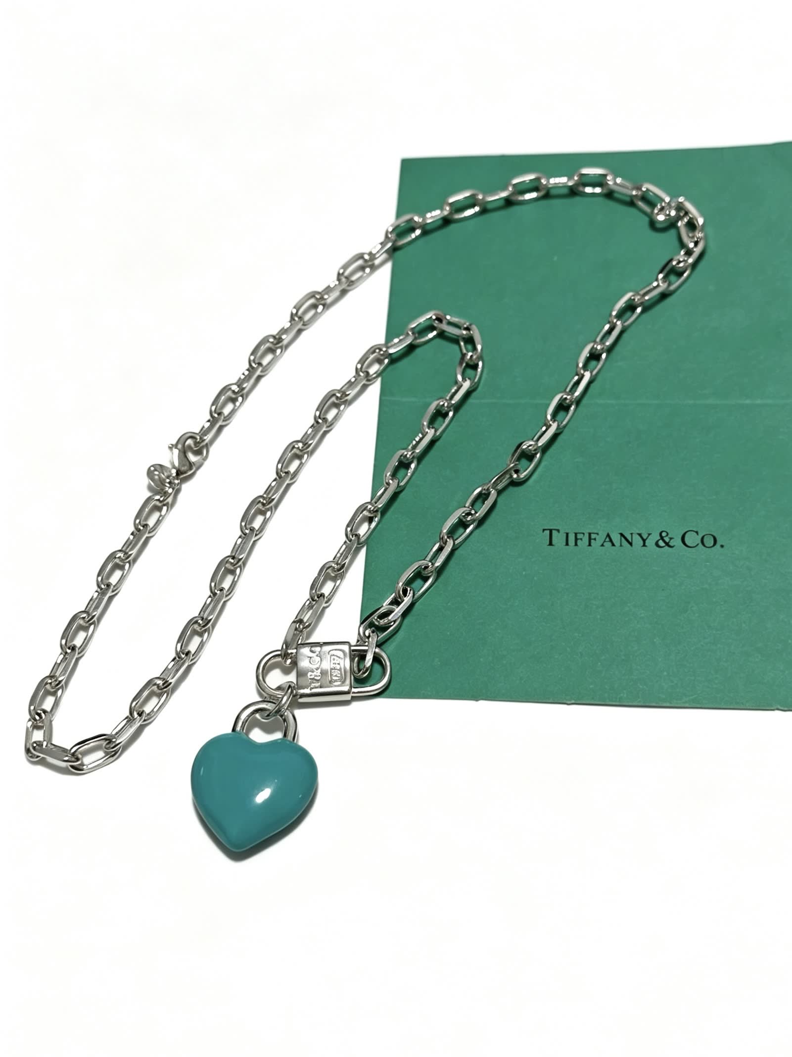 Tiffany & Co. Blue Heart Lock Necklace